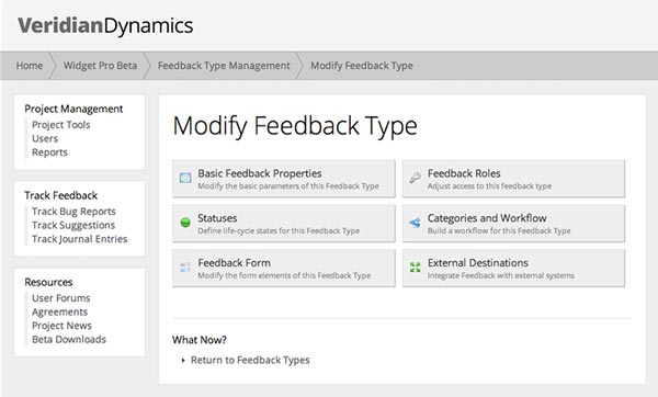 Feedback Management Screen